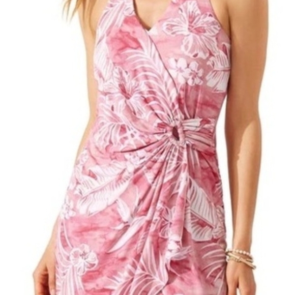 Tommy Bahama Pink Floral Halter Dress - Picture 8 of 14